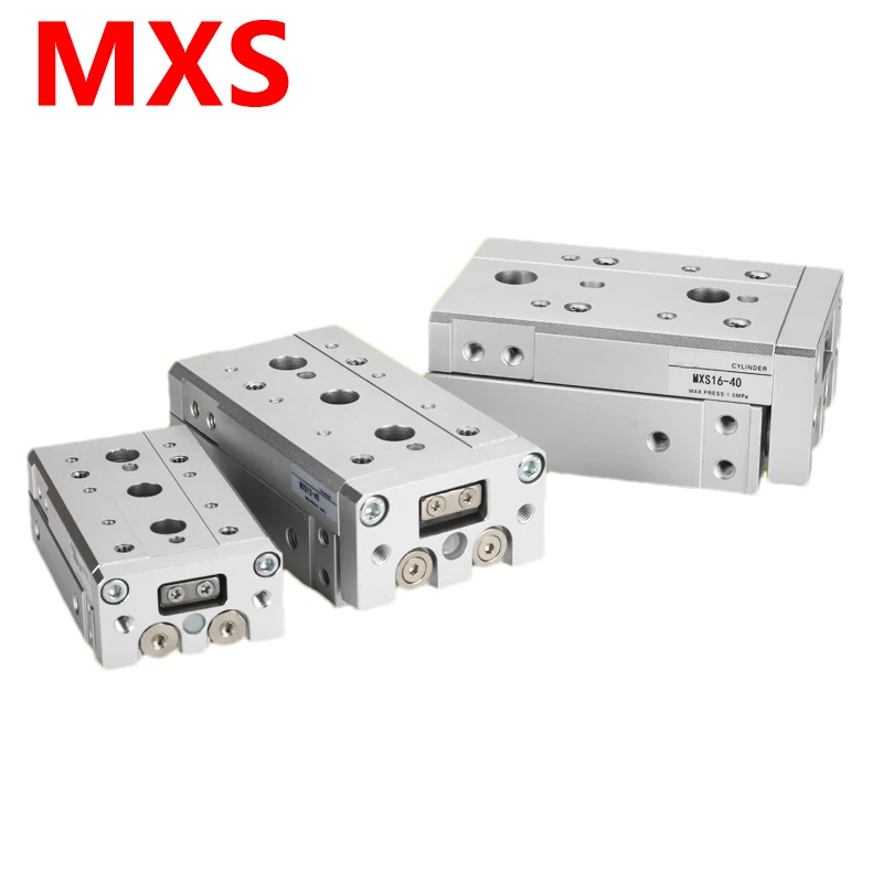 MXS6/8/12/16/20/25-10/20/30/40/50/75/100/125/150mm Stroke Pneumatic Air Cylinder Double Acting Air Slide Table