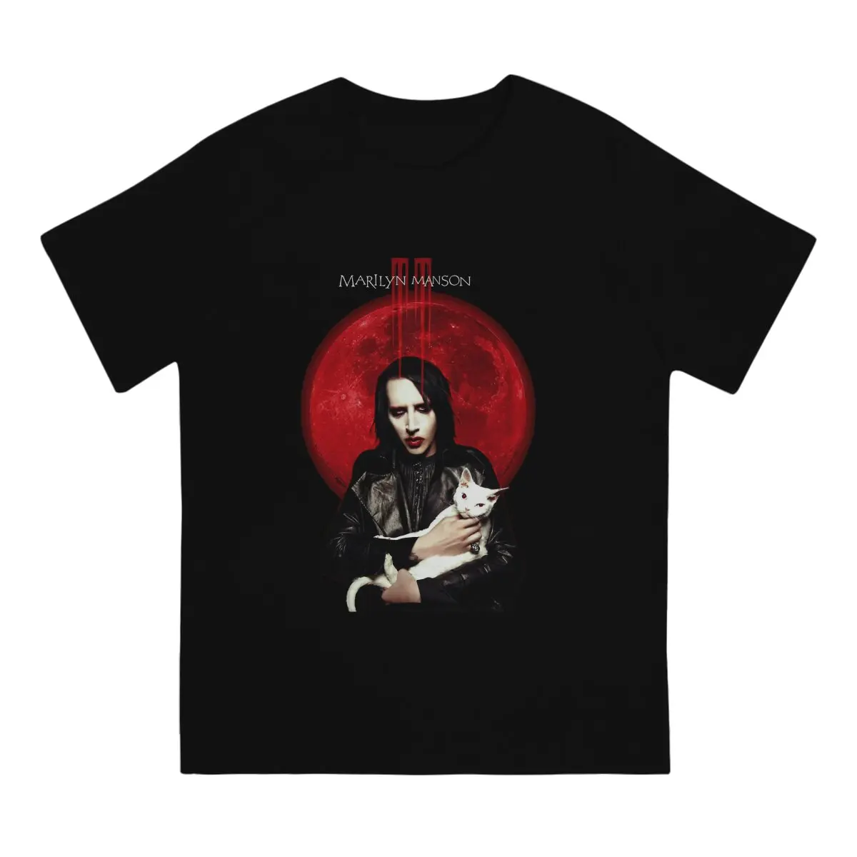 Funny Meong T-Shirts for Men O Neck 100% Cotton T Shirts Marilyn Manson Short Sleeve Tees Summer Clothing