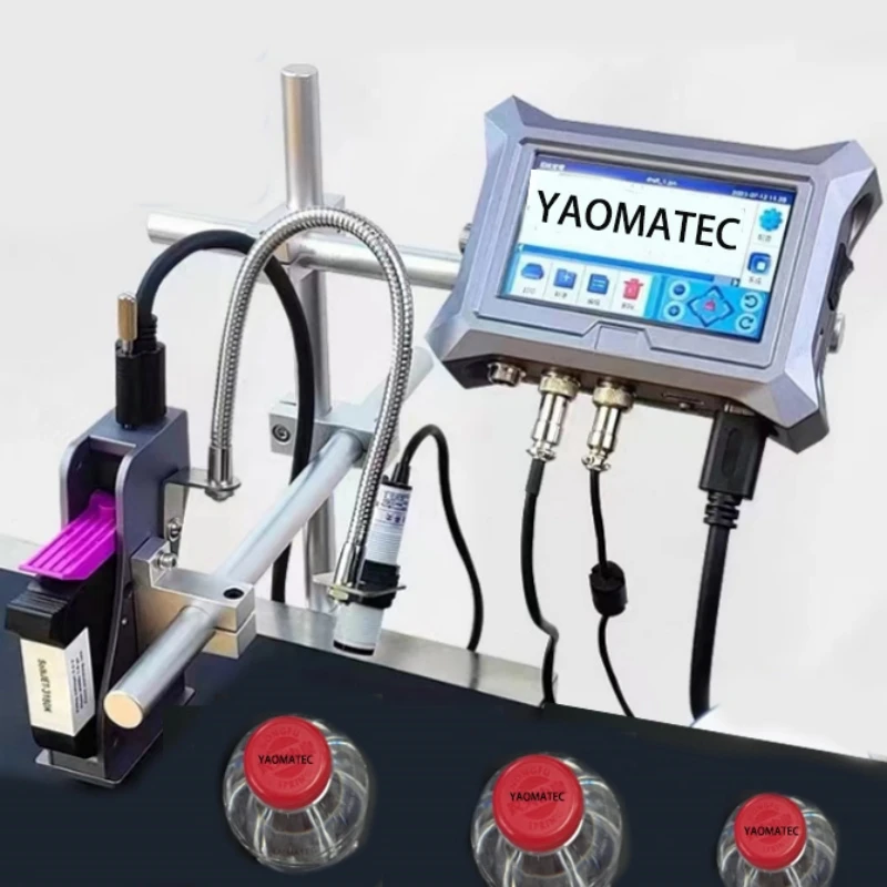 T4 YAOMATEC 12.7MM Date Number Logo Code Carton Plastic Metal Online Automatic TIJ Continuous Inkjet Printer