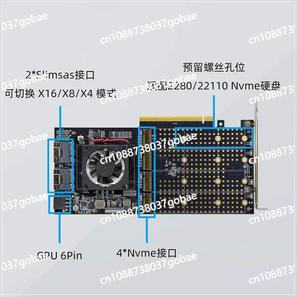 PLX/PEX8749/PCIe 3.0 expansion card/Nvme/Slimsas/four-disk/graphics card/in-out