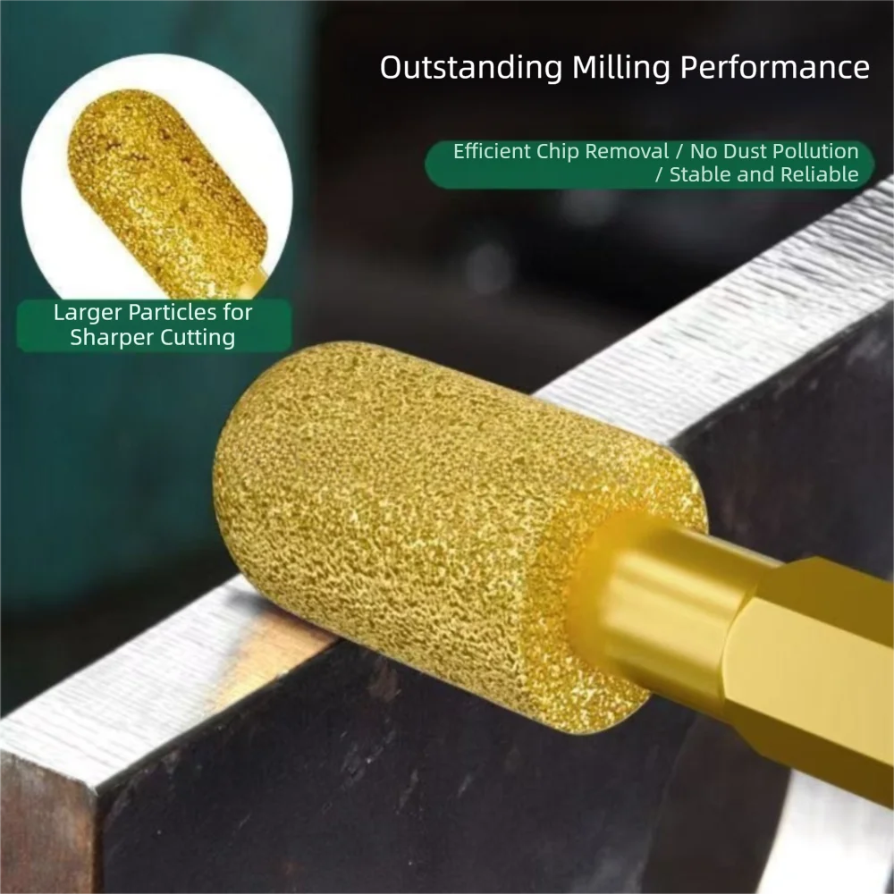 

Набор из 3 прочных алмазных шлифовальных насадок с шестигранным хвостовиком, портативные насадки для обработки кромок, полировальные насадки для дерева, инструменты для деревообработки