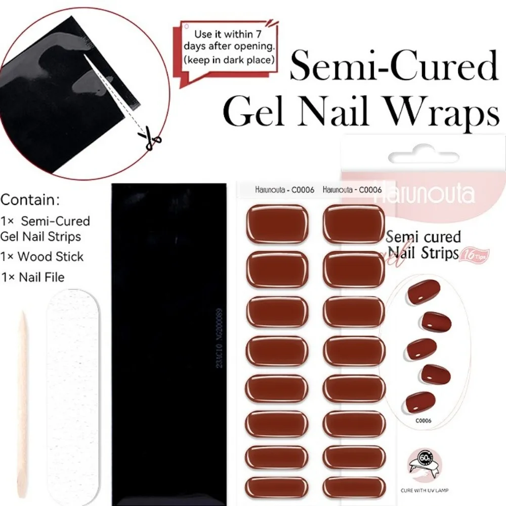 16 ストリップジェルネイルステッカーセミ硬化グラデーションオーロラネイルアートステッカー長期的なキラキラ輝くジェルネイルポリッシュストリップ