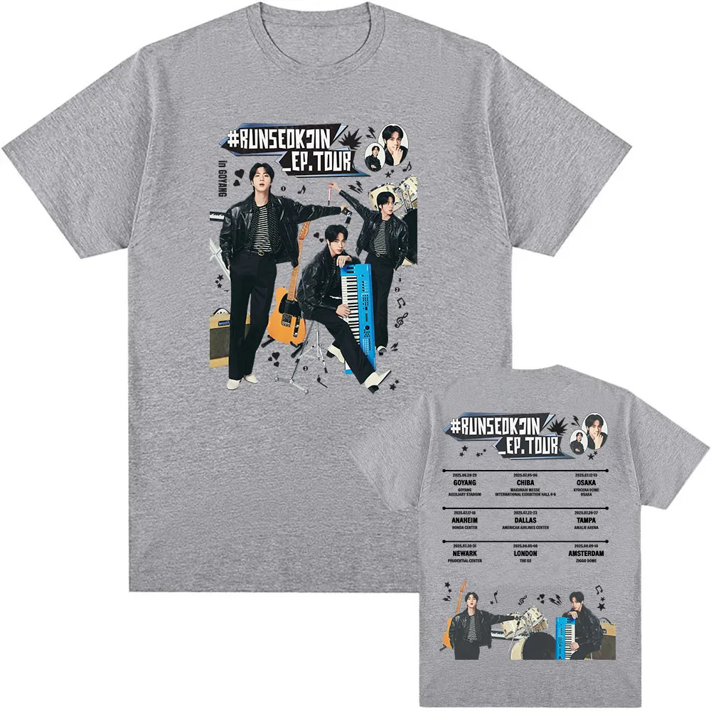 Jin RUNSEOKJIN EP TOUR 2025 Tshirts Korean Singer Graphic Print T-shirt Short Sleeve Cotton Summer T Shirt for Men/Women Clothes image 4