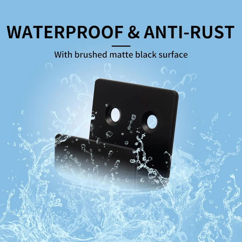 6 stuks wandmontage tegeldisplaybeugels haken, 25 mm binnenbreedte, zwaar staal, zwart