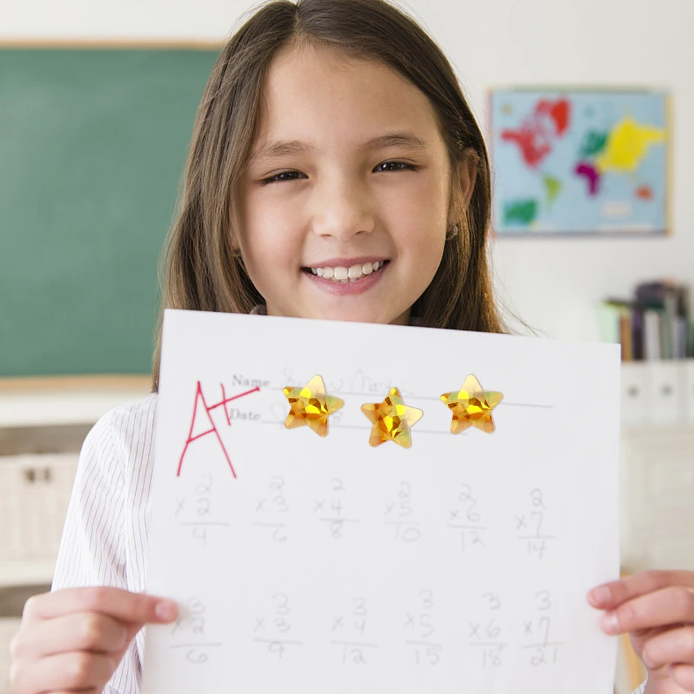 학생 씰링 라벨 카드 만들기, 어린이 보상, 다기능 방수 골드 스타 스티커, 교사 홀로그램, 1000 개, 1 인치