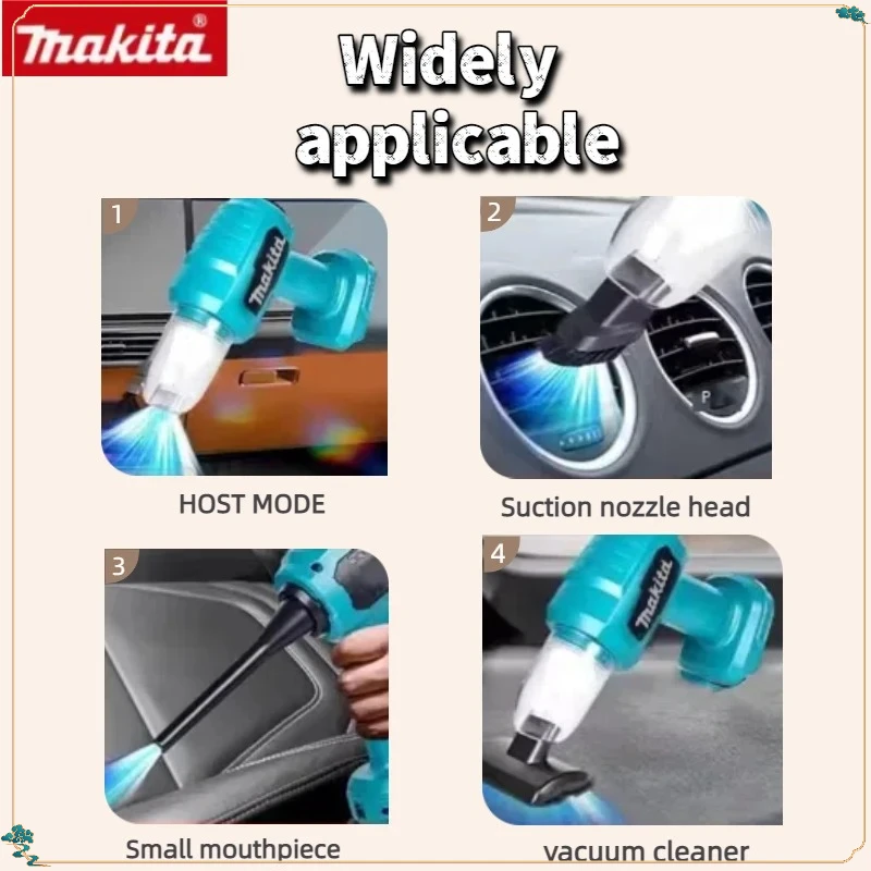 Мини-электрический пылесос Makita с сильным всасыванием, беспроводной ручной домашний очиститель, вентилятор для батареи Makita 20 В