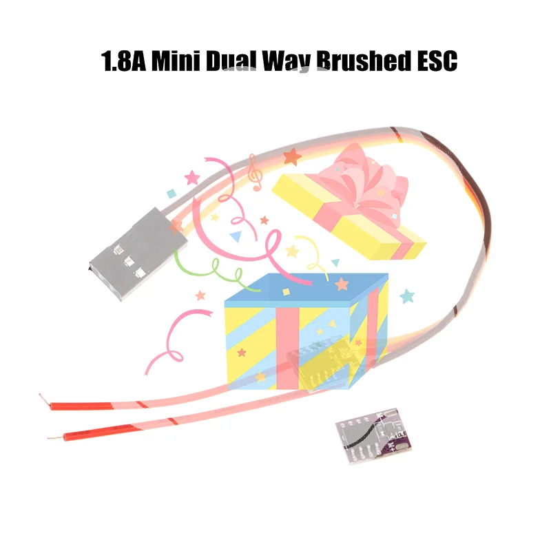 1S 1.8A Dual Way Brushed ESC Electronic Speed Controller Hollow Cup Motor Mini Way Brushed For DIY RC Model Car Airplane Drone