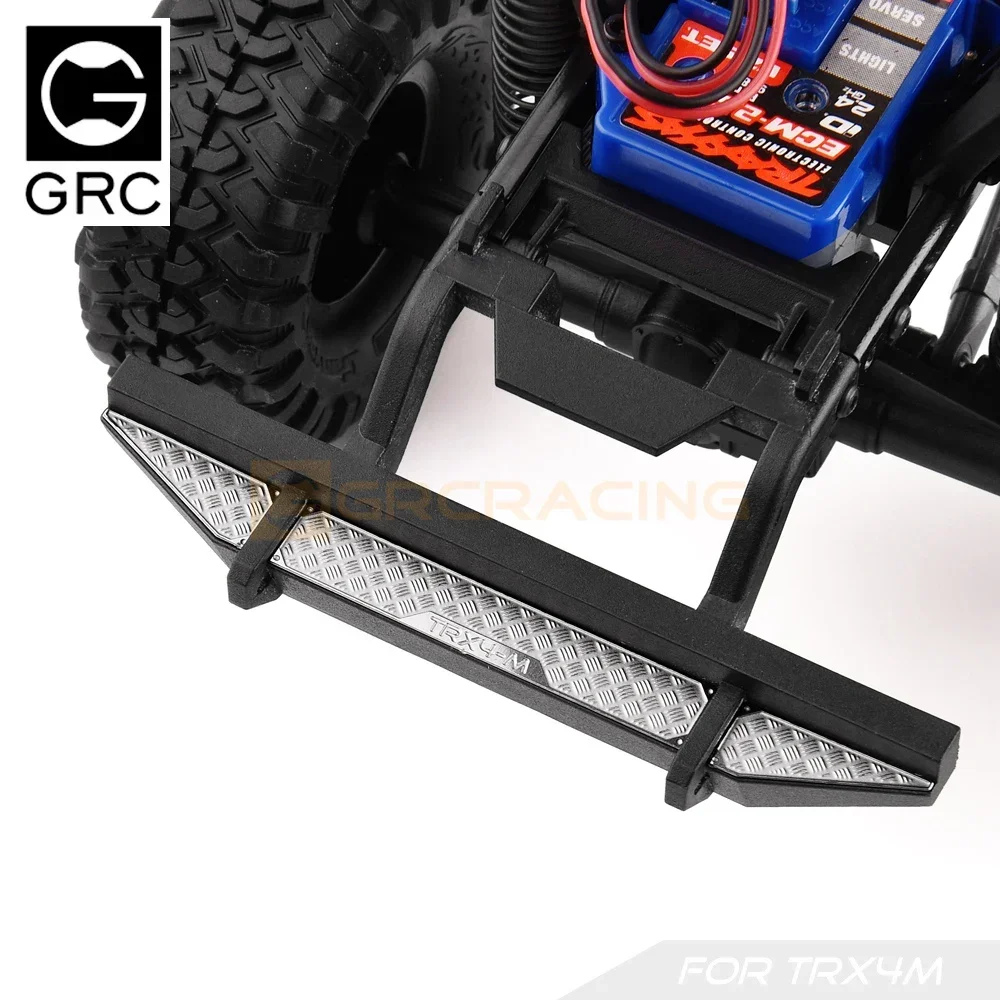 Hojas decorativas de acero inoxidable GRC 1/18 para piezas opcionales de actualización de parachoques trasero TRX4m Defender # G178ES G178EB