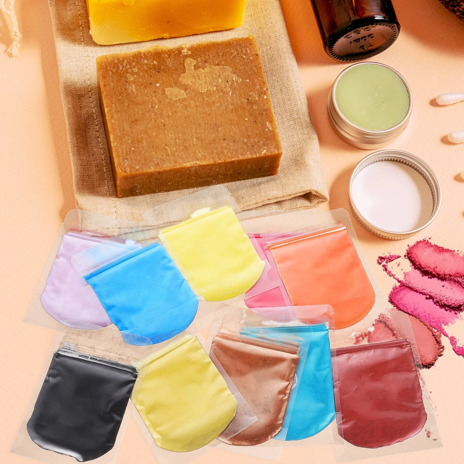 10 пакетов, слюдяная пудра, косметика, красочные тени для век «сделай сам», материал для губ, блеск для губ, пигмент, смола, изготовление мыла