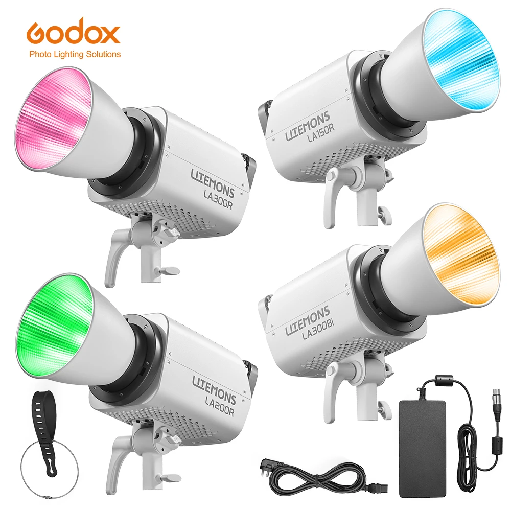 GODOX LA150R LA200R LA300R LA300Bi LITEMONS Full-color LED Light with App Control Photography Light Bowens Mount for Video Vlog