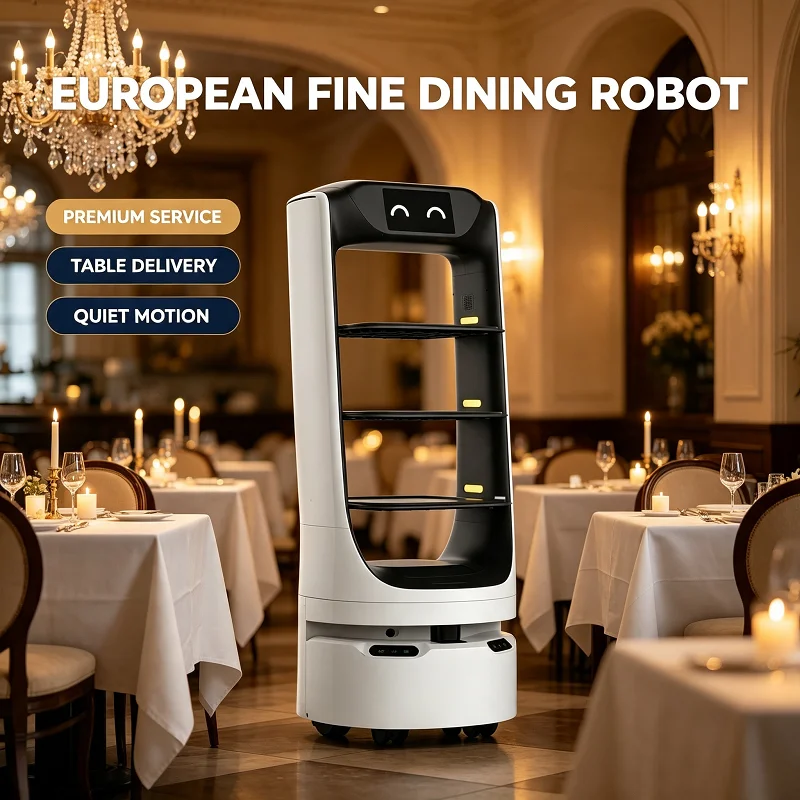 Customized Food Delivery Robot Detachable Tray Delivery Robot Convenient To Clean After Restaurant Food Serving Operation