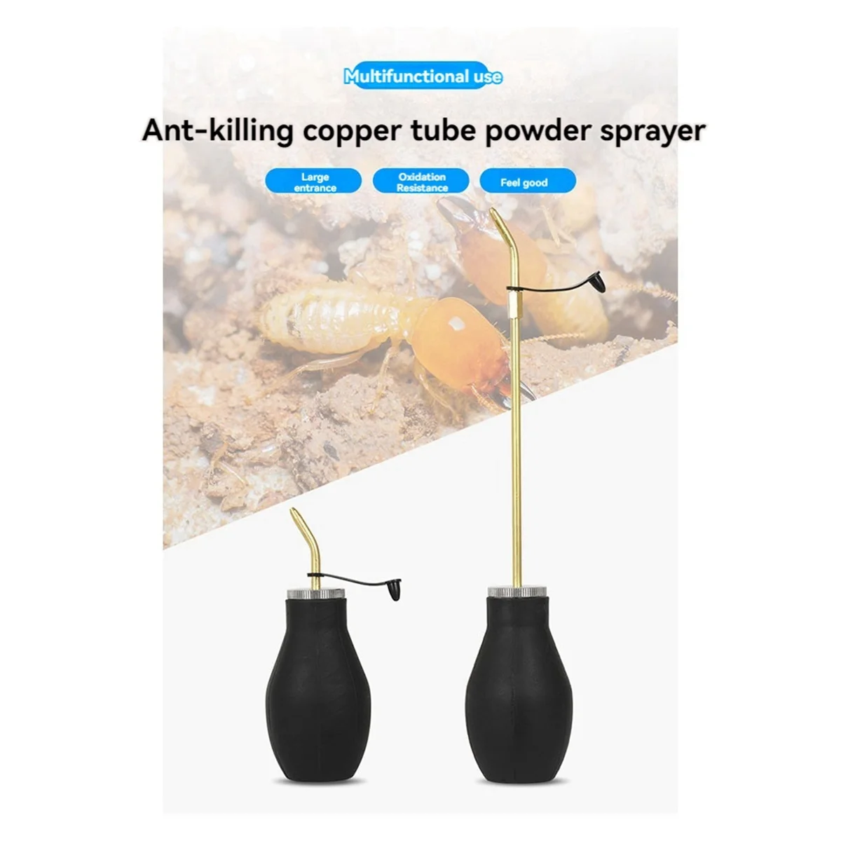 ABBO-Bulb Duster Sprayer Insect Buster Handheld, Applicator Dispenser for Diatomaceous Earth Other Home Powder Applications