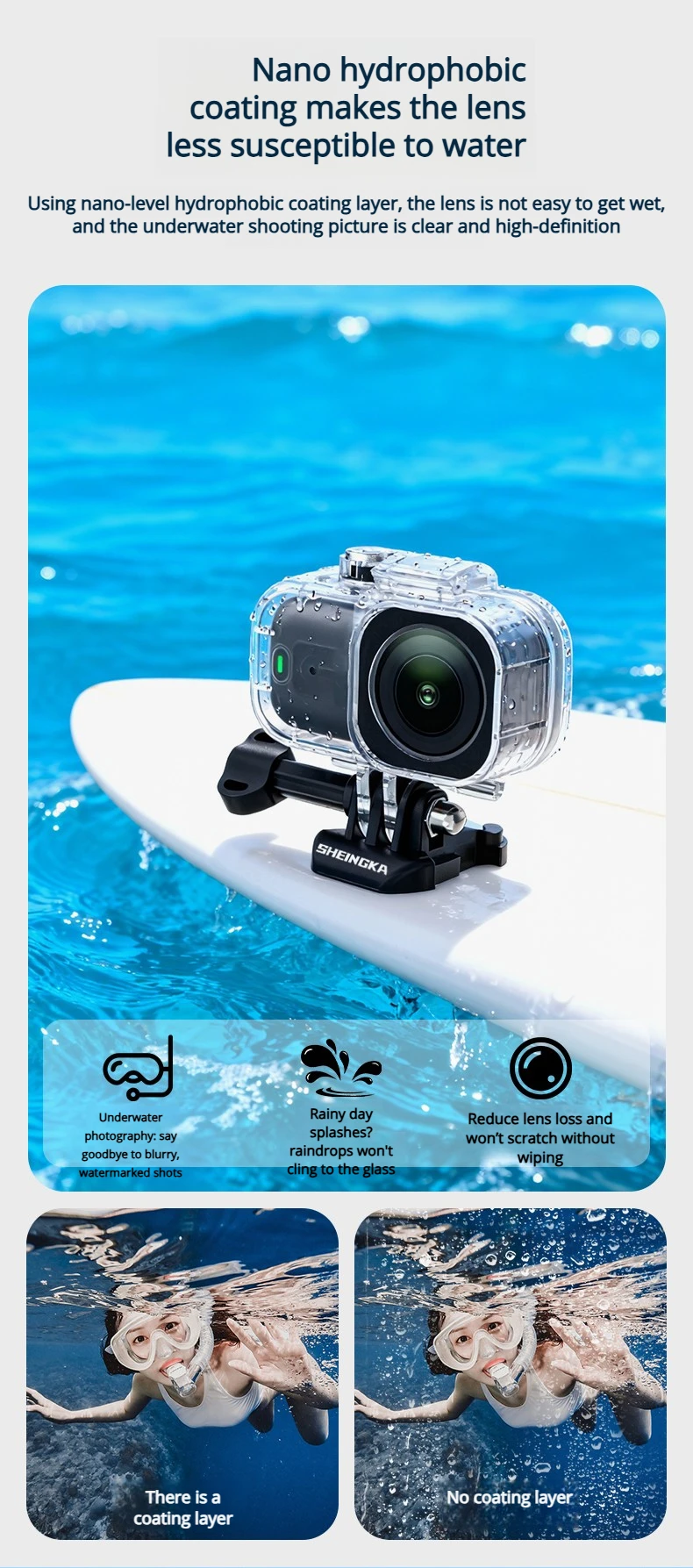 Professionelles 45M Tauch-Wasserdichtgehäuse für DJI Osmo Nano Thumb Action-Kamera Sturzsicheres Unterwasser-Schutzgehäuse – Detail 8