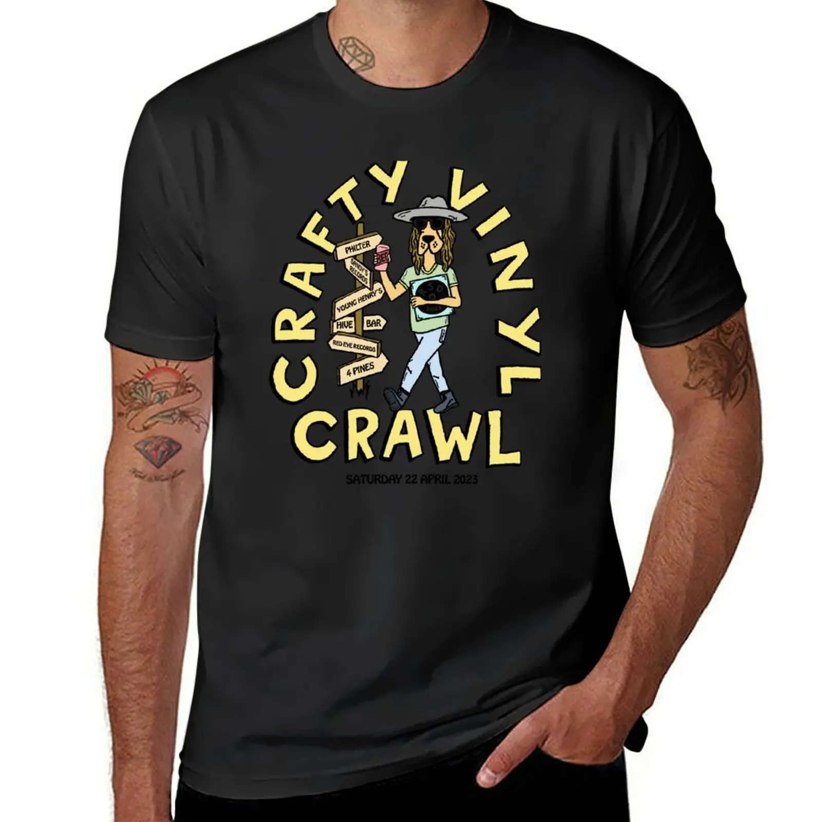 RSD Crafty Vinyl Crawl 2023 T-Shirt customs summer clothes kawaii clothes Blouse mens graphic t-shirts anime