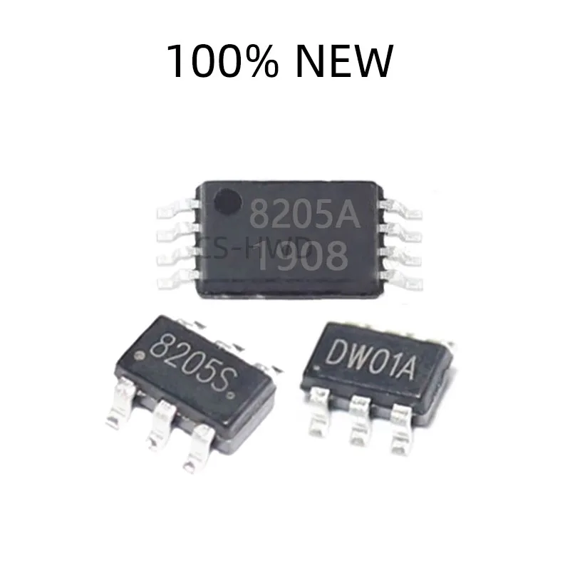 10PCS DW01 DW01A DW02A DW03D DW06D DW07D 8205A 8205S FS8205A SOT23-5/6 TSSOP8 SMD Cell Lithium-ion/Polymer Battery Protection IC