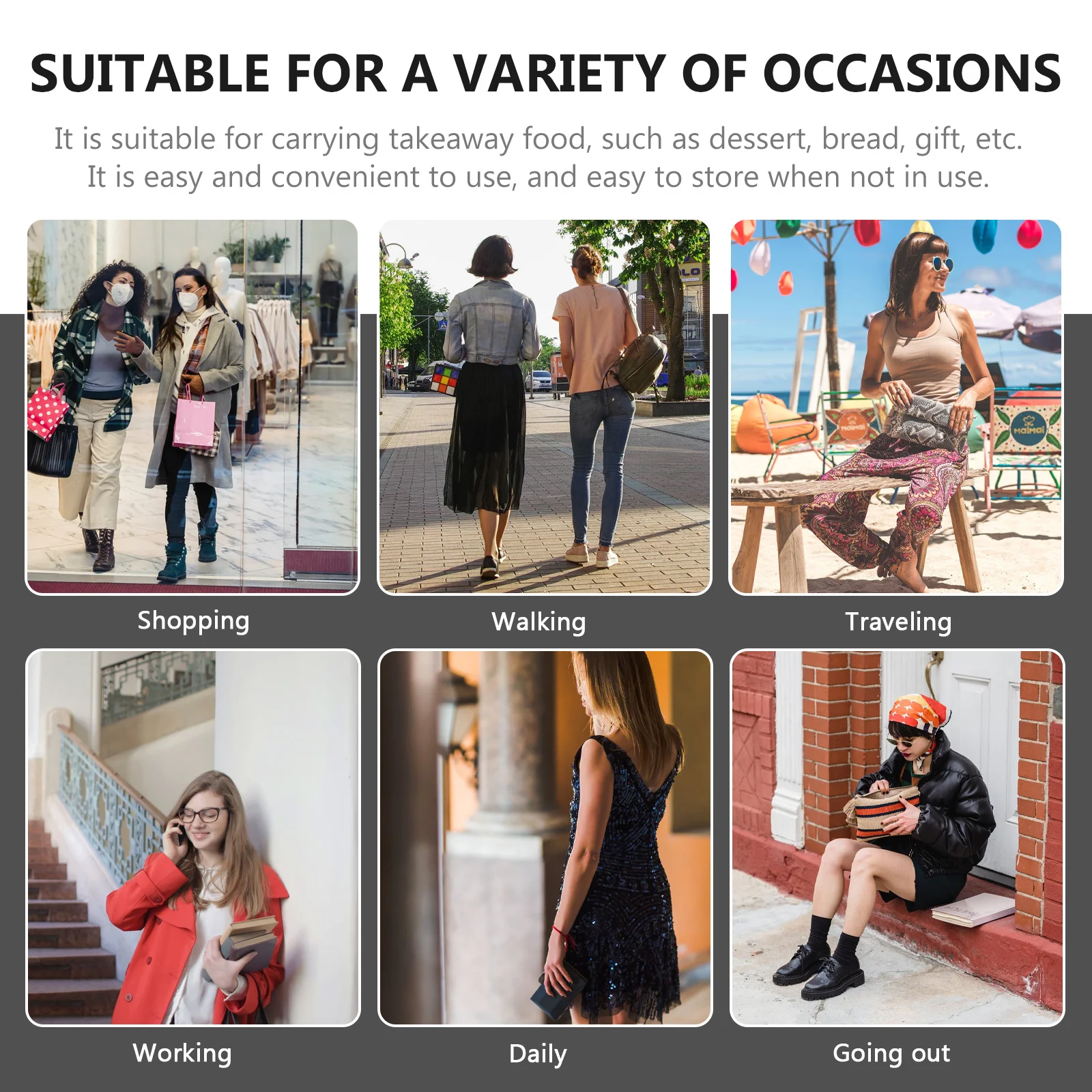 

4Pcs Non-Woven Bags Gift Wrapping Holders Easy to Use for Takeaway Food Dessert Bread Gifts Reusable Gift Bag