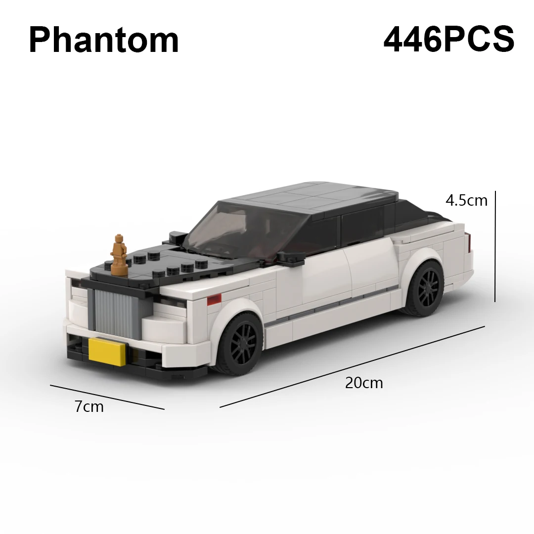 MOC Wraith Dawn Phantom Sports Car Cullinan SUV Building Blocks Speed Racing Vehicle Bricks Toys Christmas Gifts For Kids Boys