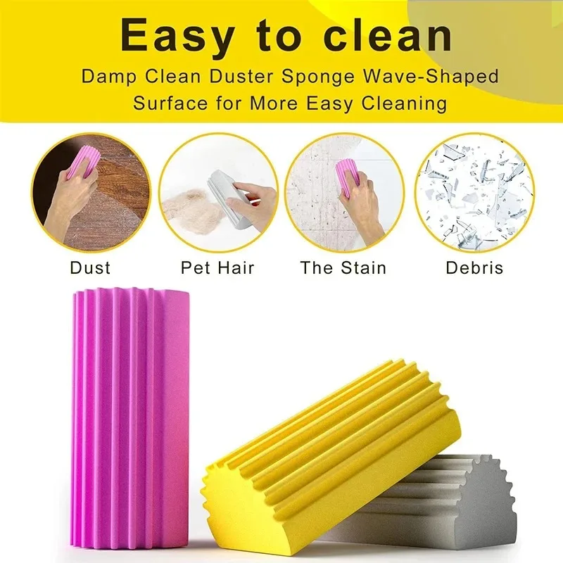 3/2/1PC Damp Clean Duster Sponge Portable Cleaning Brush Duster Cleaning Blinds Glass Baseboards Vents Railings Mirrors Window