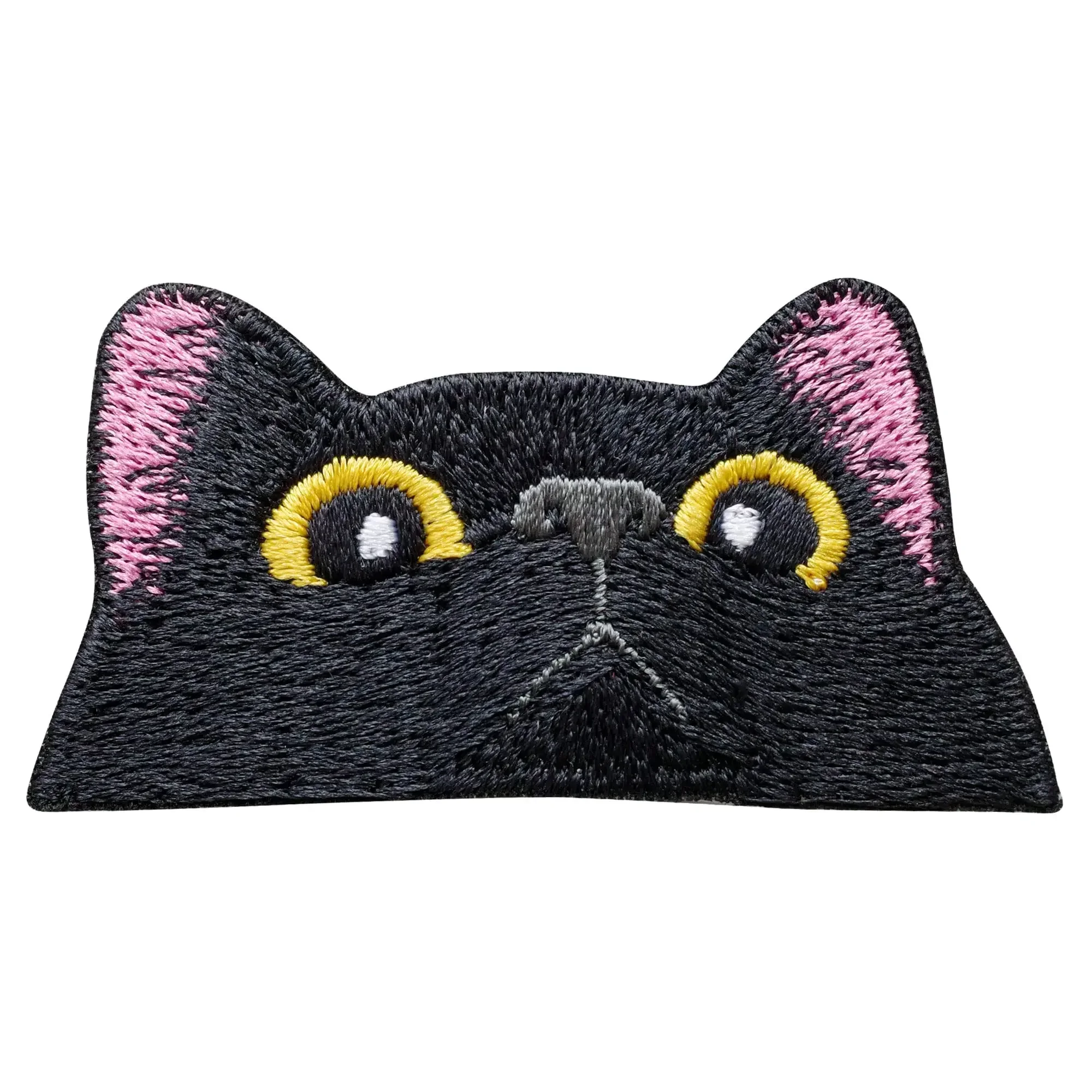 Patchs de chat noir mignons pour vêtements, patch de chat brodé, badge décoratif créatif avec crochet et boucle, emblème de bricolage sur les autocollants de sac à dos