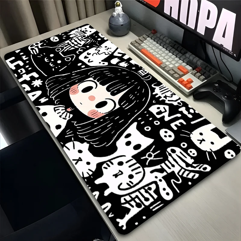 Mouse Pad PC Non Slip Rubber Mousepad Laptop Gamer Cabinet Keyboard Pad Office Computer Gaming Desk Mouse Mat HD Trendy Graffiti