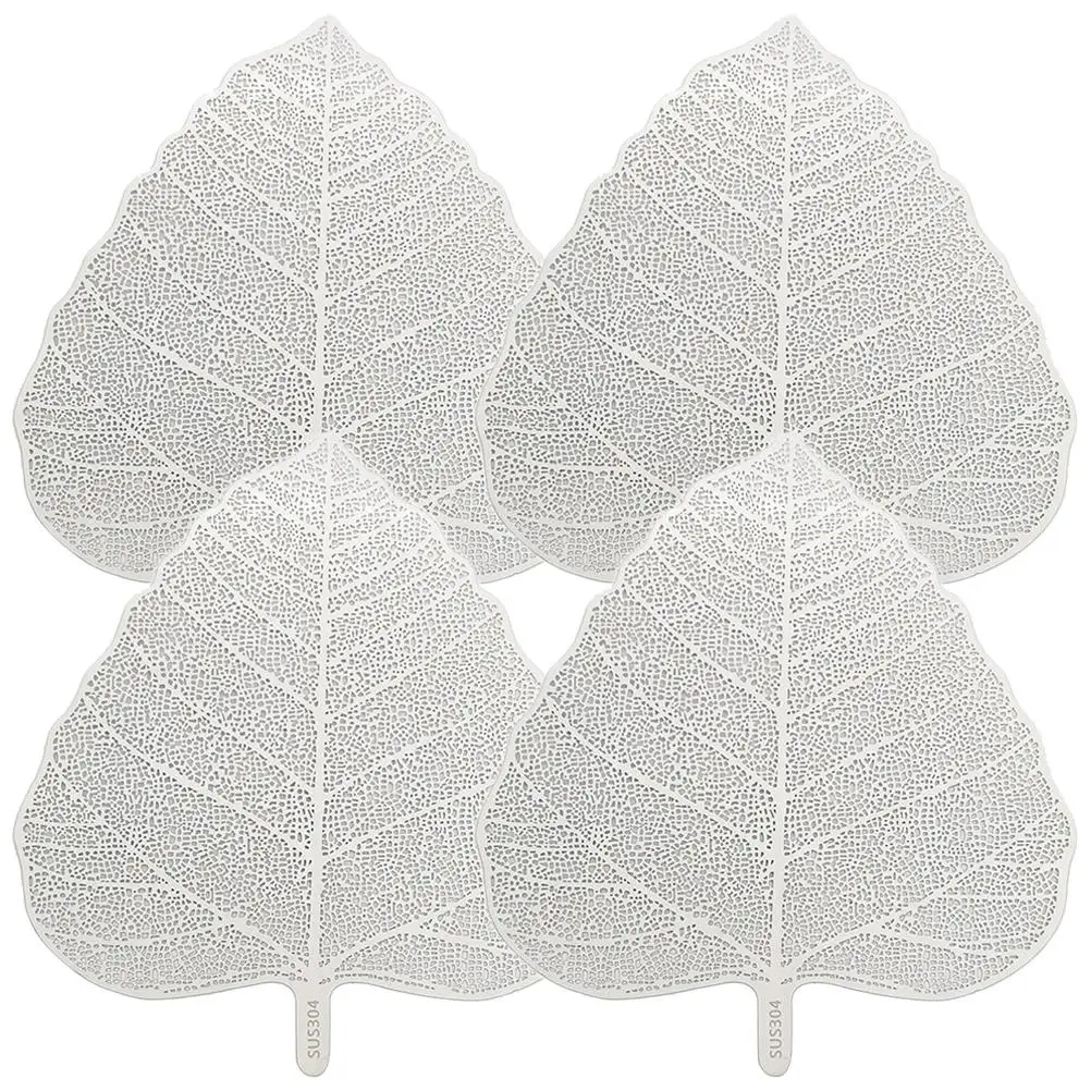 

4pcs Stainless Steel Tea Filter Metal Mesh Strainer Silver Leaf Shaped Infuser for Home Office Teaware Accessory Tea