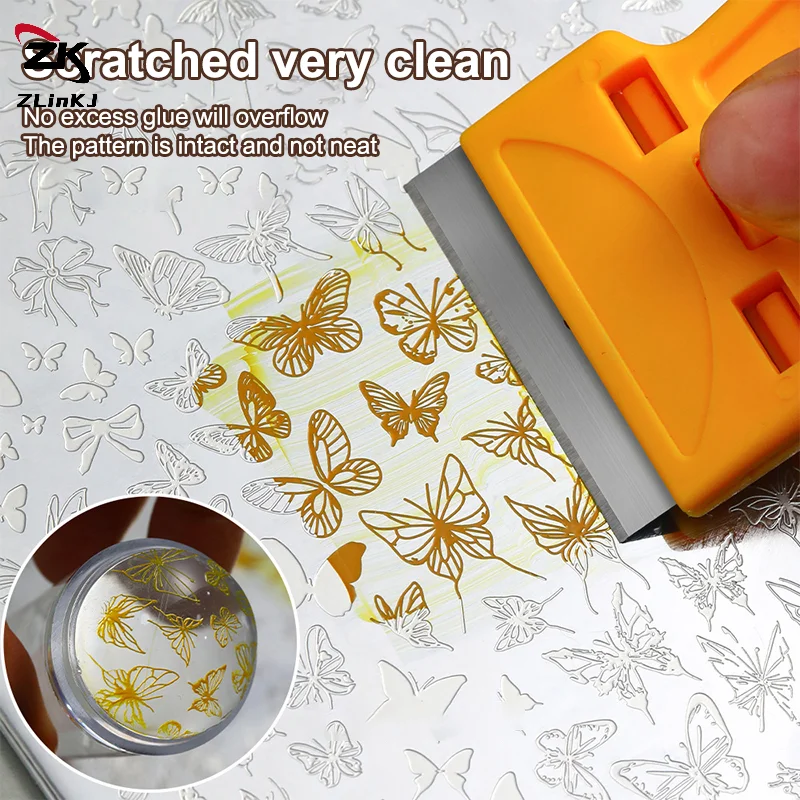1Pcs Nail Art Stamping Scraper - Print Removal Spatula ulasan dan harga