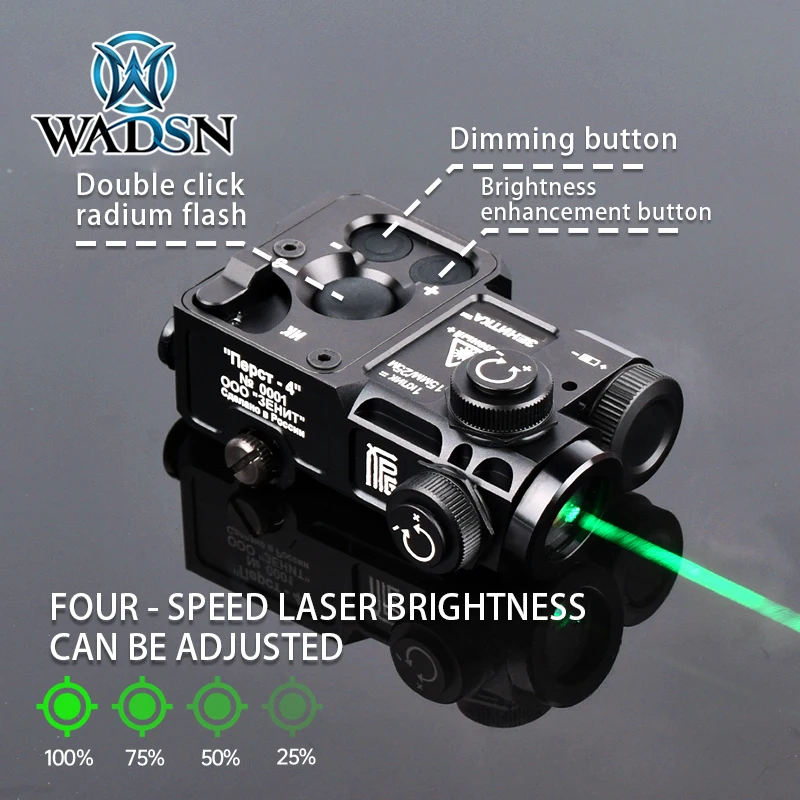 WADSN Airsoft PERST-4 Red Green Blue Laser indicator IR Strobe Aiming Laser Metal DBAL A2 PEQ Gun Hunting Weapon Light 20MM Rail