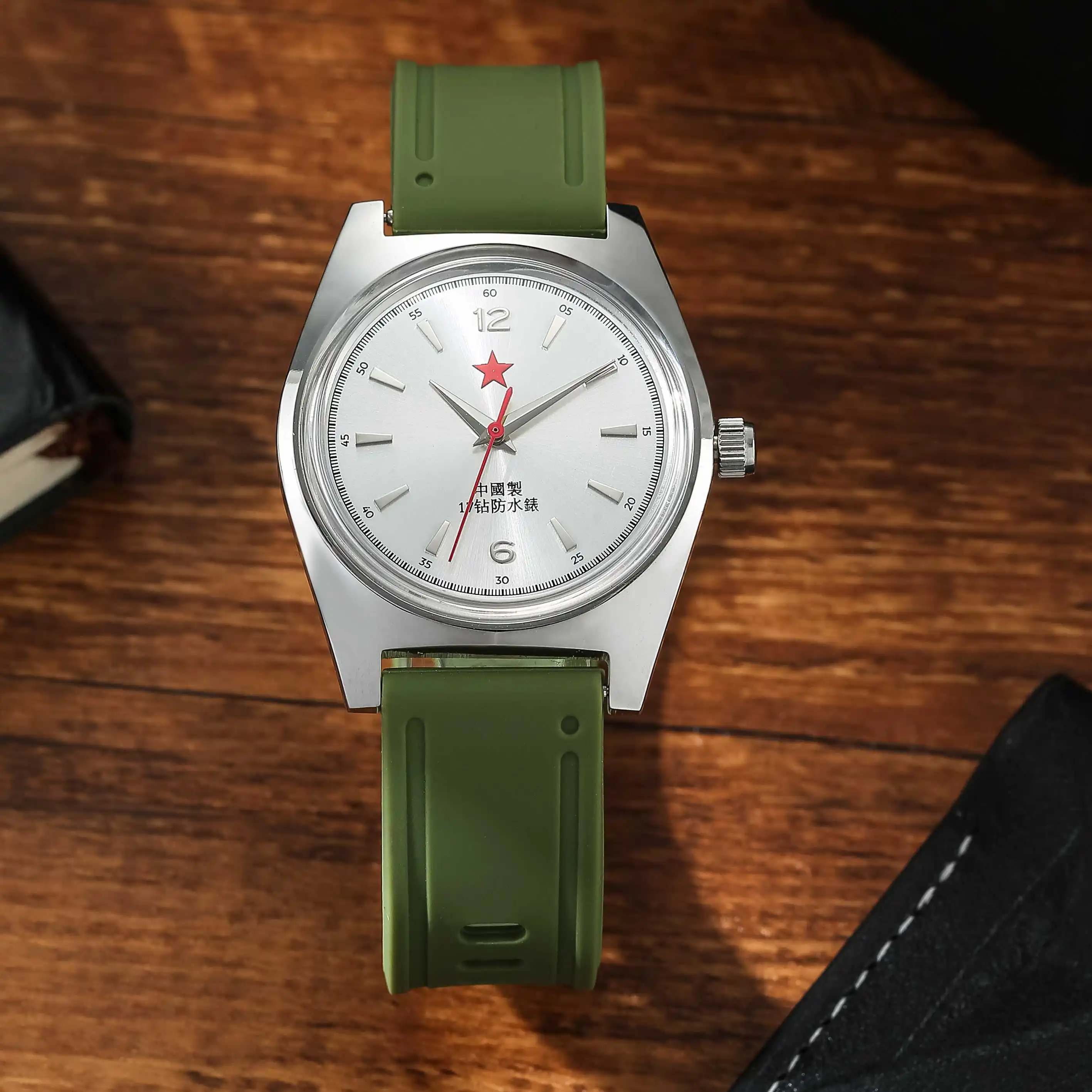 Vitempora Mens Mechanical Watch Shanghai Manual Mechanical Movement 36mm Retro Chinese Watch Business Wristwatch