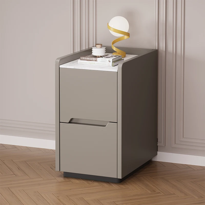 All solid wood small bedside table, high-end feeling, extremely narrow light luxury, installation-free ultra-narrow cabinet, sim