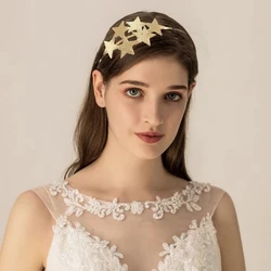 1pc European and American exaggerated double-layer Bohemian hairband, crown, star wedding dress accessories