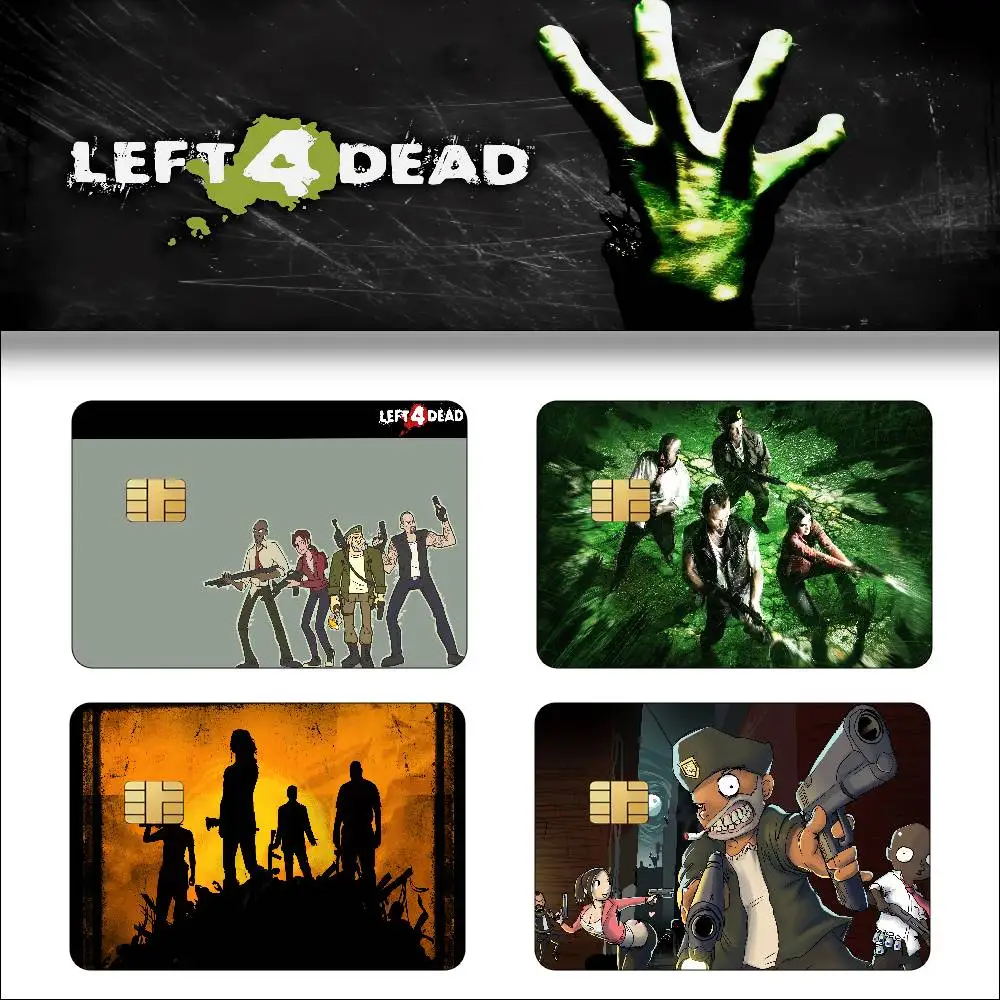GAME Left 4 Dead 1 Set Of 4 Pcs Matte Film Cover Skin Sticker For Credit Card Bank Debit Bus Card