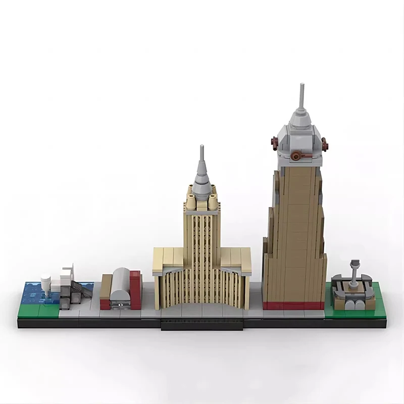 Bricklink MOC Street View City City Skyline House Architecture Sets Cleveland Denver Toronto Paris Building Blocks Kid Toys Gift