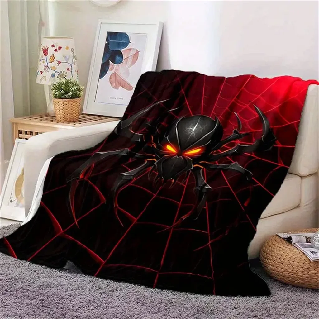 Cool Spider Web,Spider,Flannel Throw Blanket,Gifts for Kids,Cozy Noon Break Blanket for Office Couch Lightweight Warm Super Soft