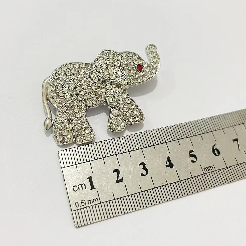 5pcs Delta sisters Association elephant white diamond brooch
