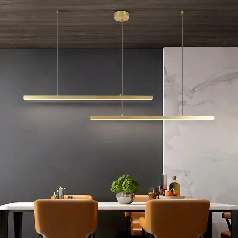 Lampadari moderni a soffitto lineari a LED Cucina Soggiorno Sala da pranzo Lampada a sospensione Decorazioni per la casa Lampade a sospensione Lustre