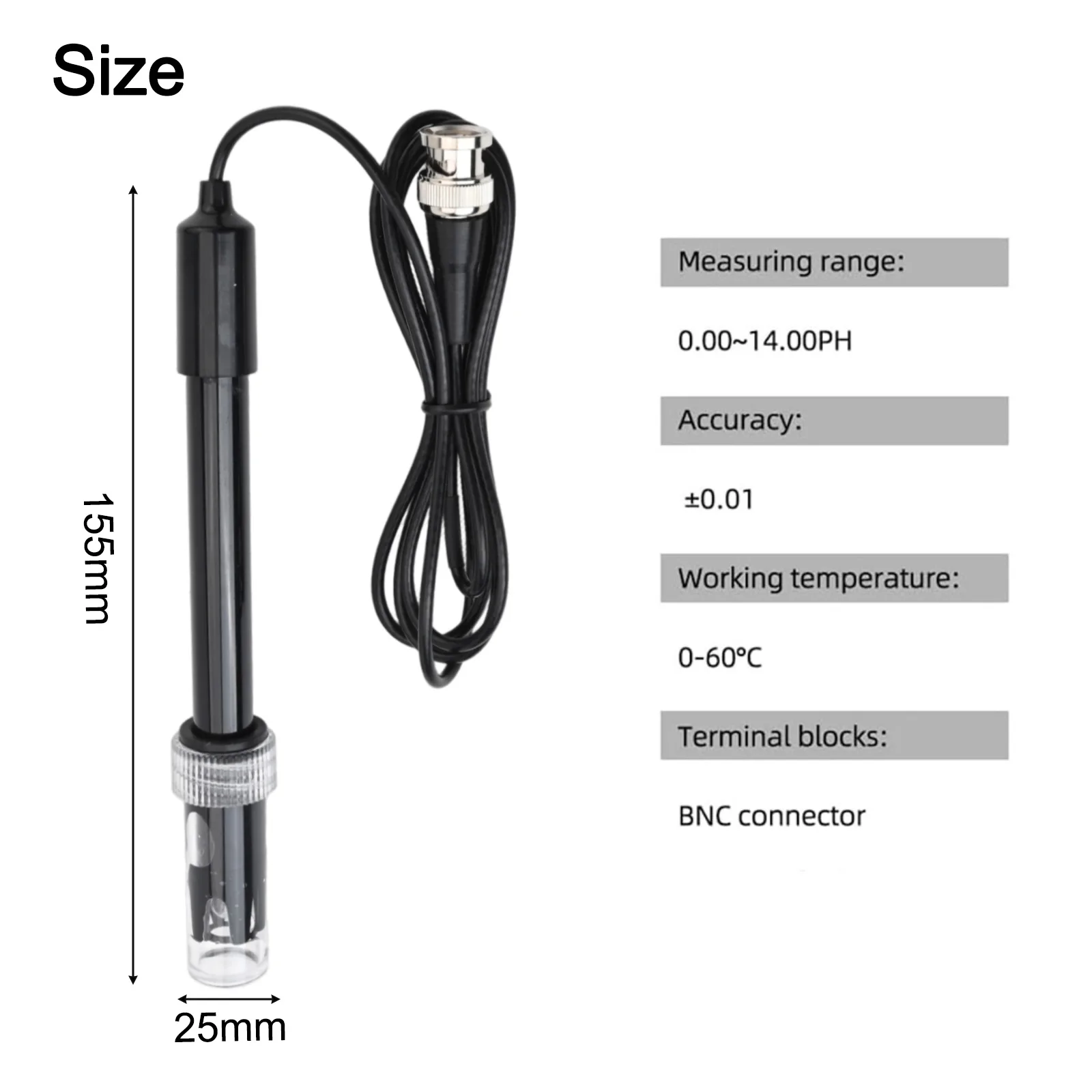 

Датчик PH, разработанный для доставки точных результатов по различной среде, включая аквариумы и системы RO