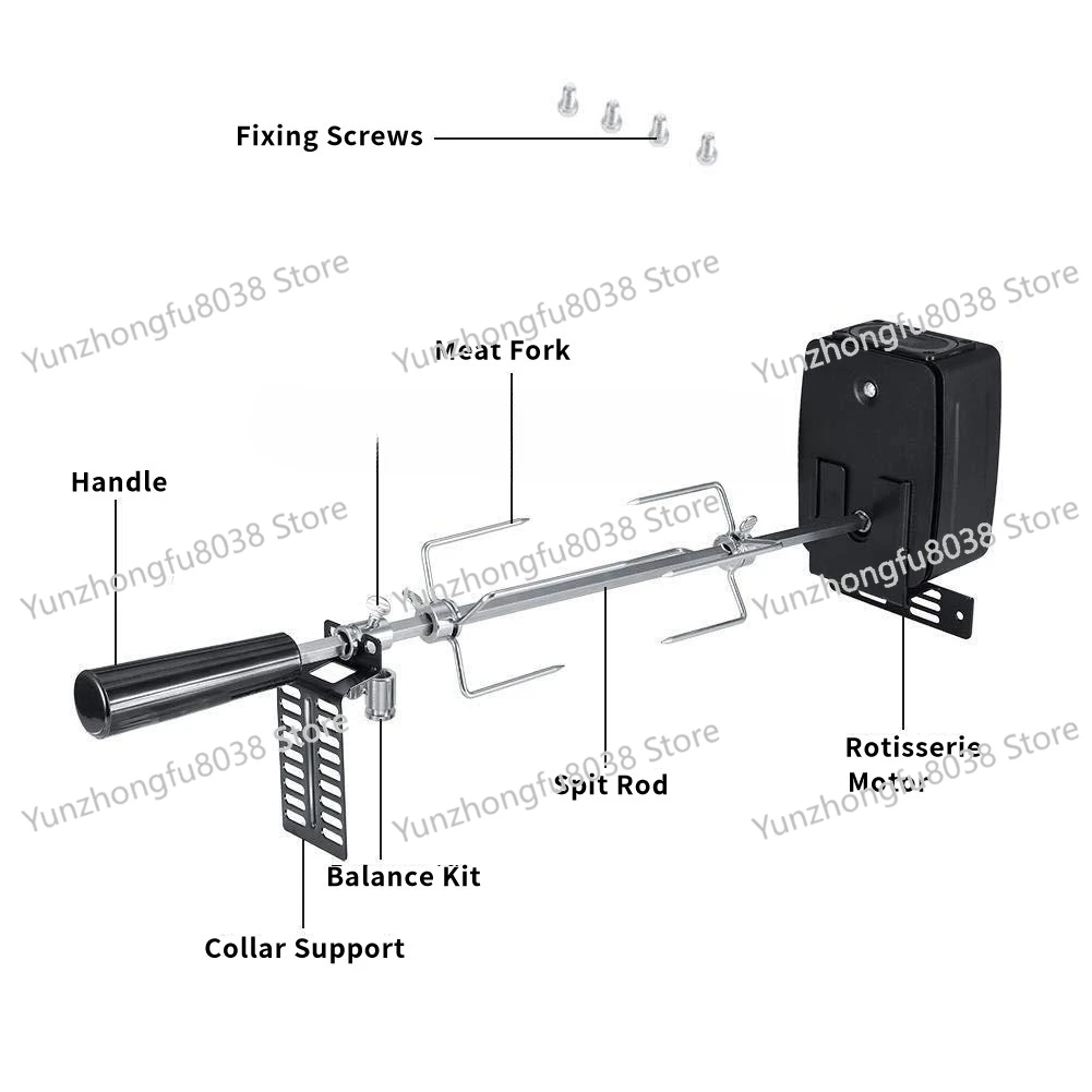 Automatic BBQ Grill Rotisserie Electric BBQ Outdoor Spit Roaster Rod Charcoal Pig Chicken Beef Outdoor Camping Barbecue Tools