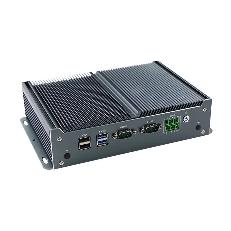 Embedded Mini PC Intel Celeron J1900 Quad Core X86 Fanless Barebone ระบบ Win10 อุตสาหกรรม POS PC 8 * USB 6 * COM