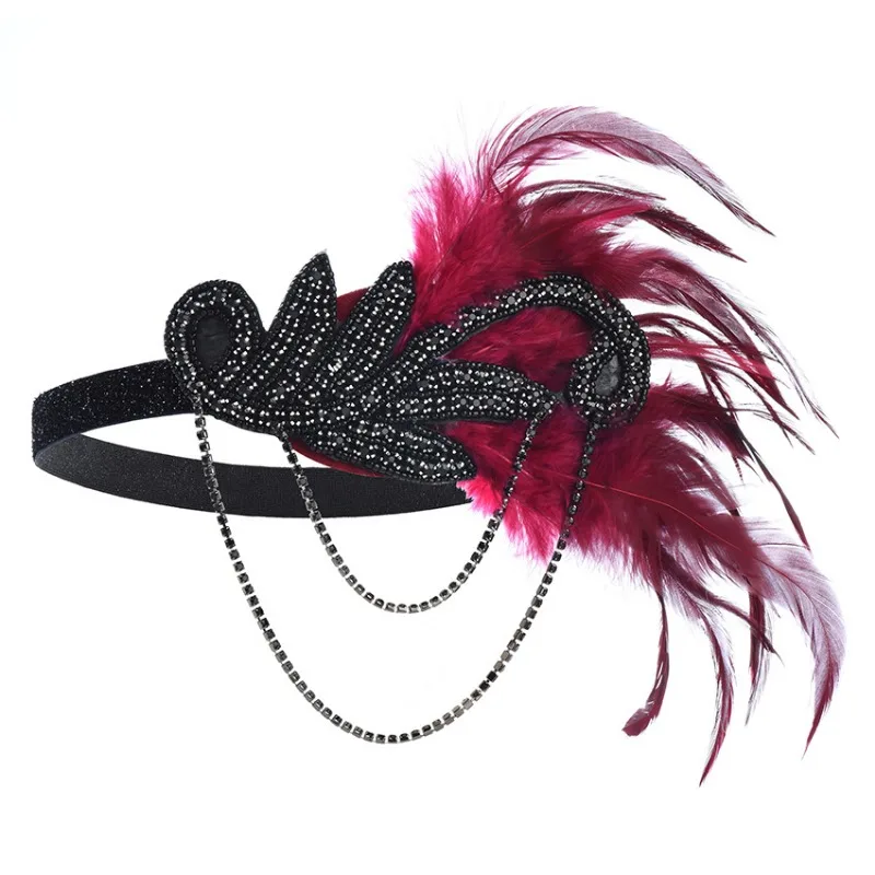 DMurcia Up Ball Wearing Feather Sauna Band, Gants, Boucles d'oreilles, Collier, Fille évasée, Testosterone, Accessoires pour la fête, 5 pièces, 1920s