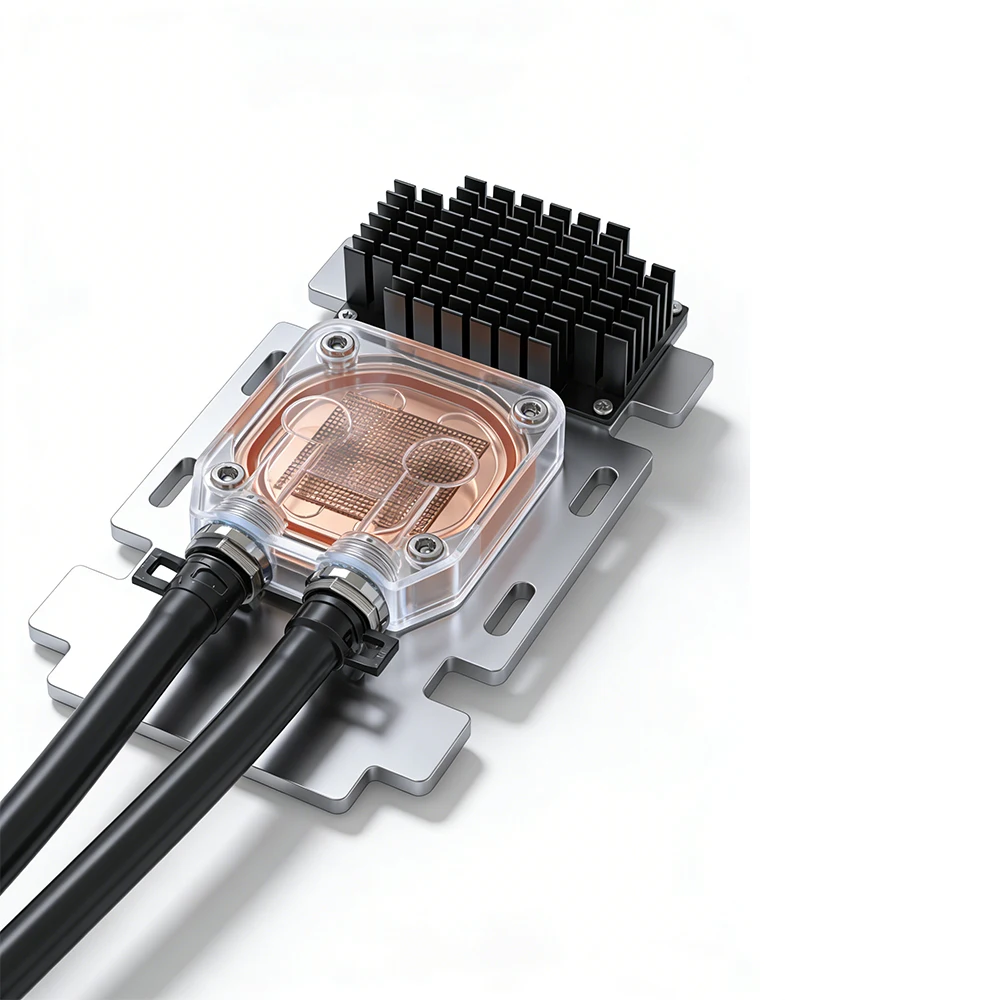 For NVIDIA Tesla V100 A100 PG199 SXM2 GPU Purple Copper +All Aluminum Water Cooled Head Cooling Block Uniformity Plate Upgraded
