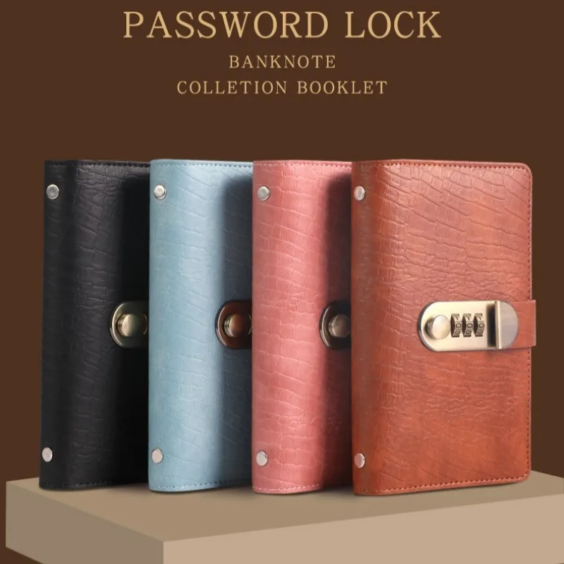 1pcs 2026 New Cash Saving Notebook with Password Lock, Money Storage Binder Budget Planner Financial Organizer Cash Account Book
