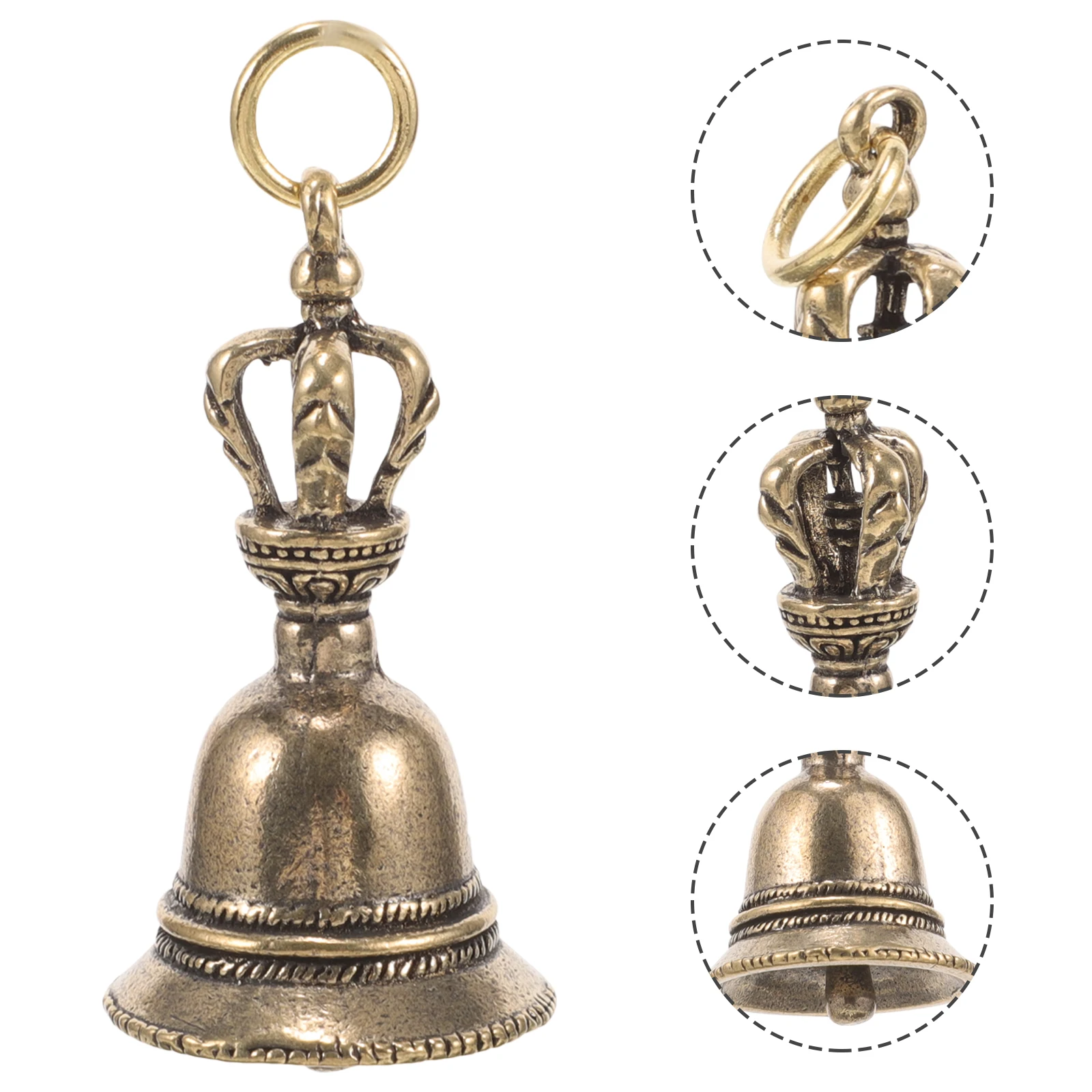 

3Pcs Retro Brass Bells for Crafting Keychain Charms Necklace Pendant Christmas Decorative Accessories