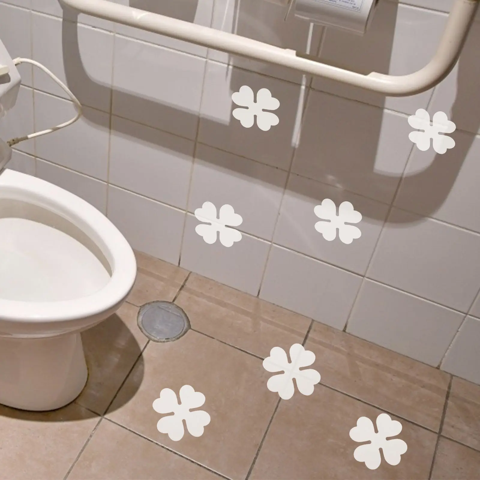 12Pcs Removable Clover Non-Slip Bathtub Stickers Strong Adhesion for Wet Surfaces Bathroom Shower Stairs Smooth Tiles Decals