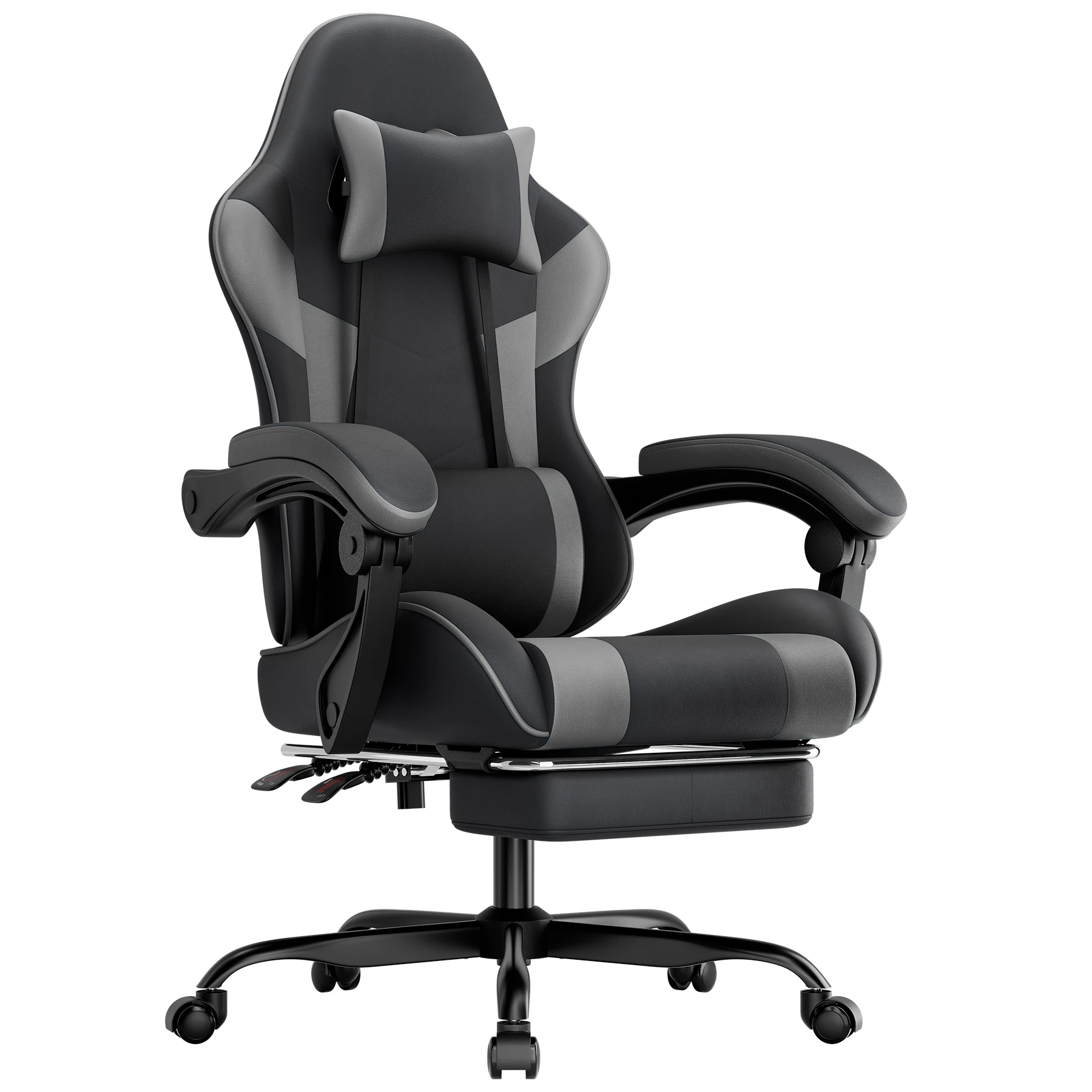 Silla De Juego Ergonómica Con Soporte Lumbar, Silla De Oficina De Cuero Pu Transpirable, Silla De Computadora Cómoda, Altura Del Asiento Y Respaldo Ajustables, Negro Gris — -65%, 242.27€ Coupon, from 127.05€ – 65% descuento – €127.05
