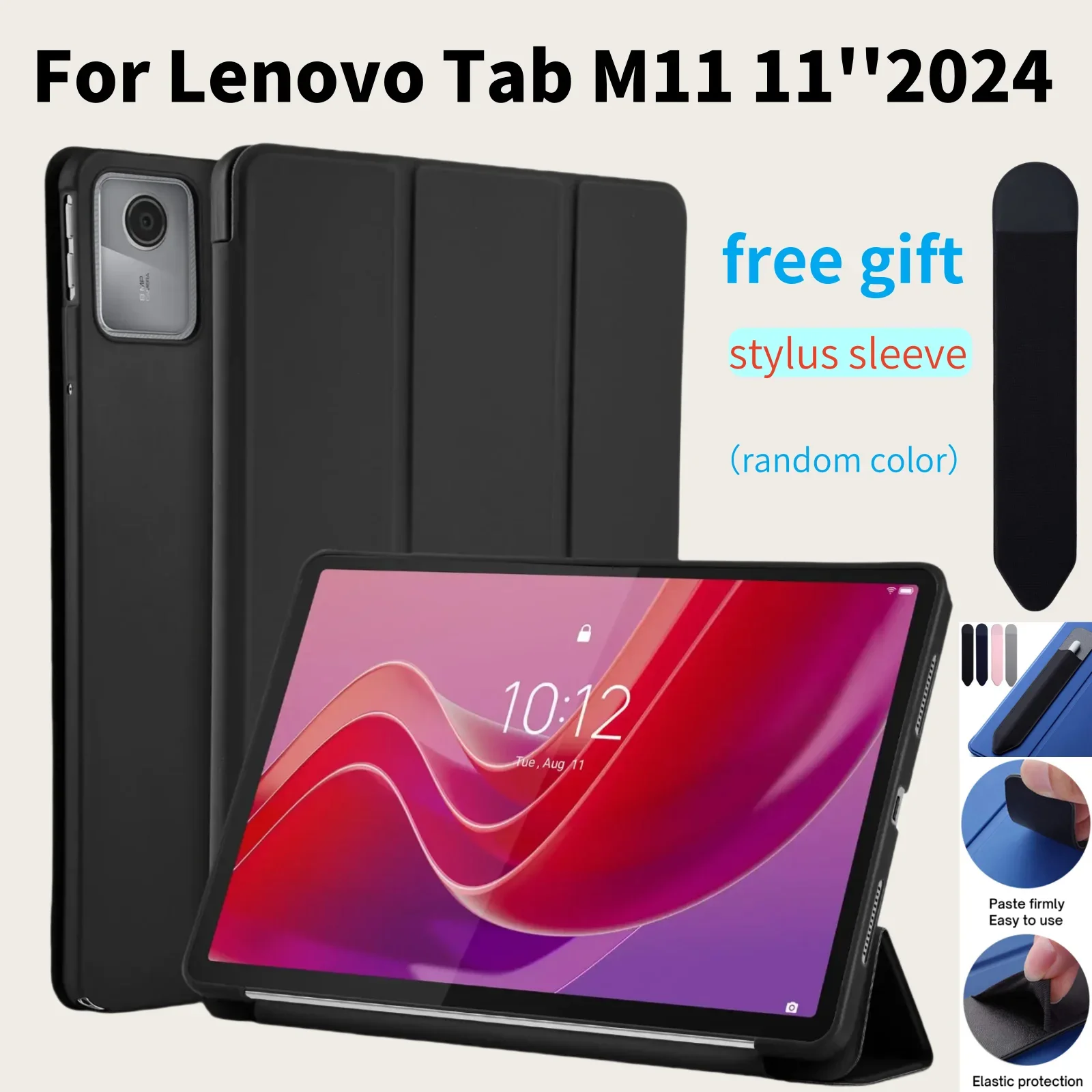 For Lenovo Tab M11 Case TB330FU TPU with Auto Wake Sleep Flip Closure Smart Tablet Cases for Xiaoxin Pad 2024 TB331FC 11 inch