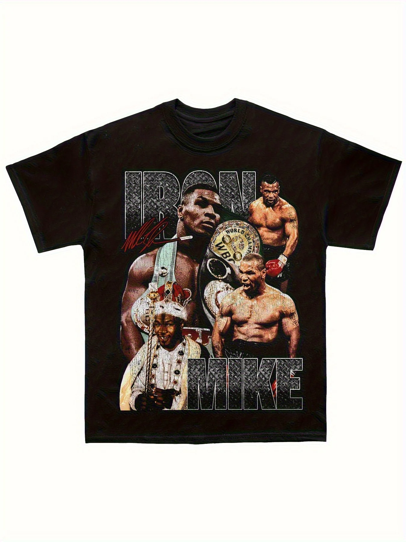 

Fighter Silhouettes, Red & White Color Scheme, Regular Fit Round Neck Tee for All-Season Casual Wear, Boxing T Shirt