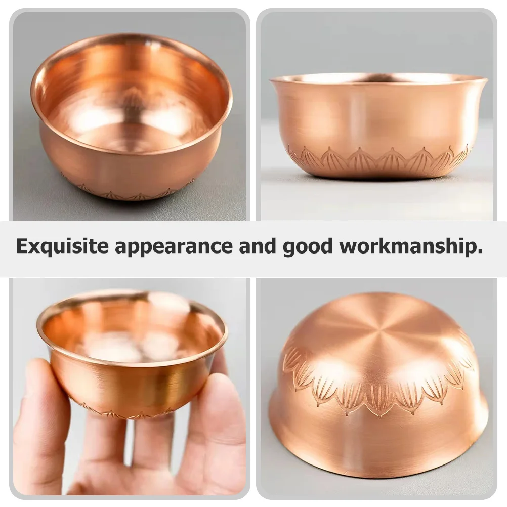 كوب عبادة بوذي نحاسي بتصميم معدني ذهبي كوب تقديم معبد مضاد للشيخوخة ملحقات بوذية عملية لسطح المكتب