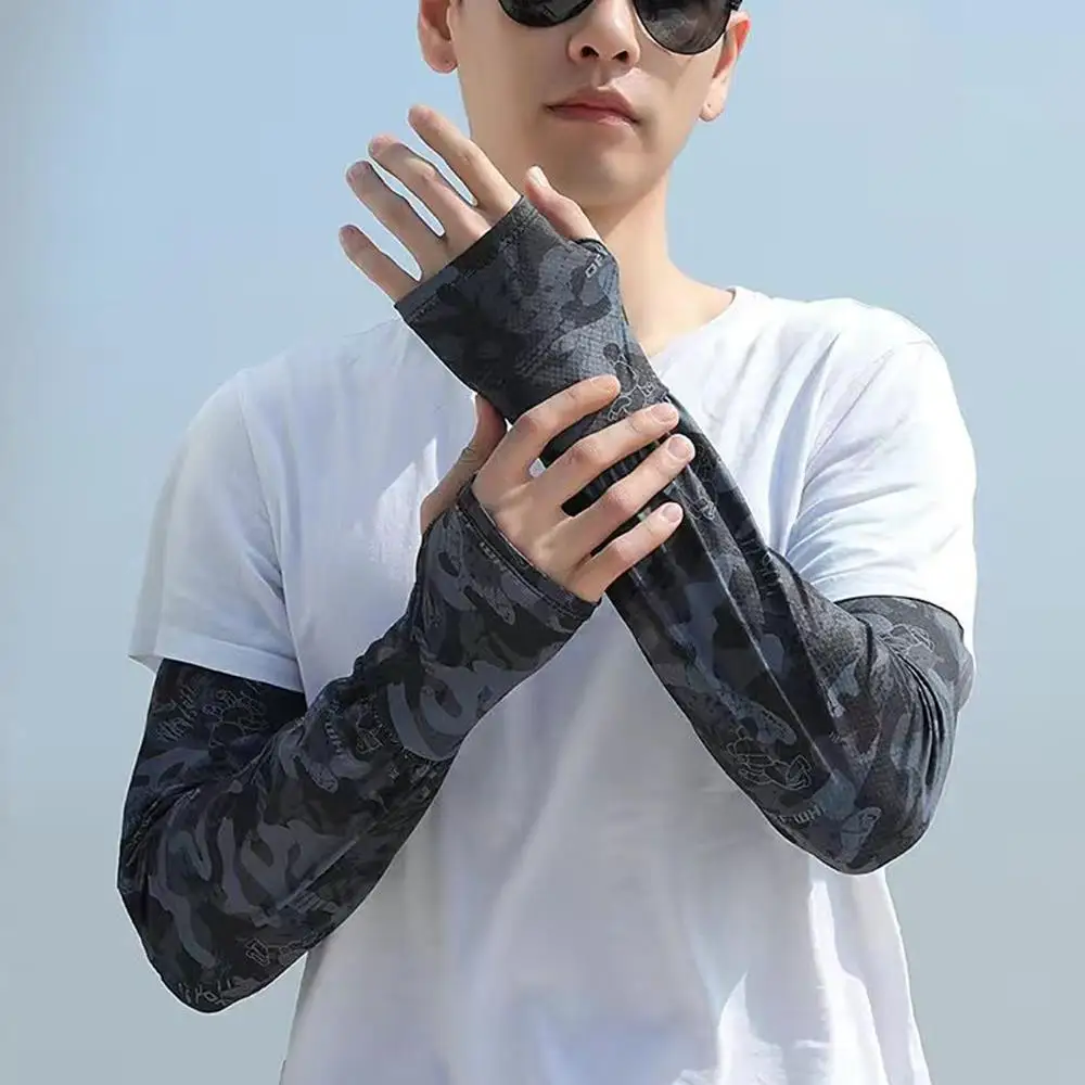 UV Solar Driving Arm Cover Sun-protective Summer Anti-Sunburn Cool Muff Men Women Cycling Long Sleeve Ice Silk Sunscreen Sleeves