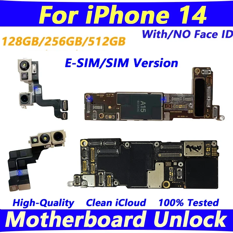 Full Chips Working Support iOS Update For iPhone 14 Pro Max / 14Pro Motherboard Clean iCloud Logic Board SIM Version A+ Plate