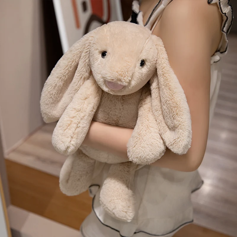 20cm Bunny Rabbit Plush Toy Soft Stuffed Long Ear Bunny Doll Funny Baby's Sleeping Companion Delicate Home Decoration Kids Gifts